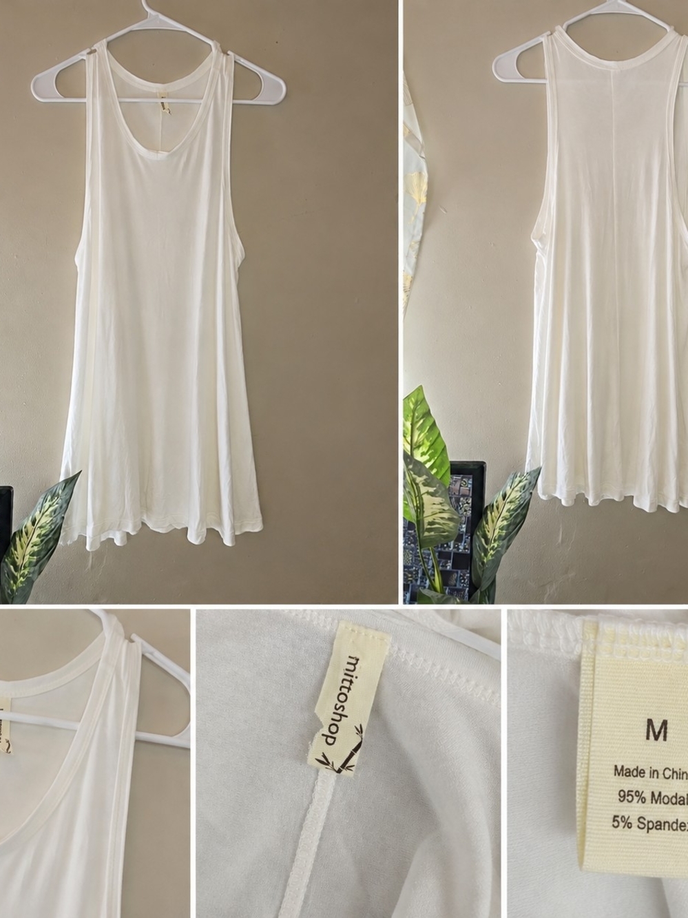 MittoShop Women's White Swing Tank Top